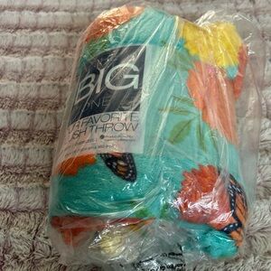 The Big One Floral Plush Throw in Teal and Orange